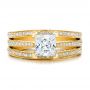 18k Yellow Gold 18k Yellow Gold Custom Princess Cut Diamond Engagement Ring - Top View -  100657 - Thumbnail