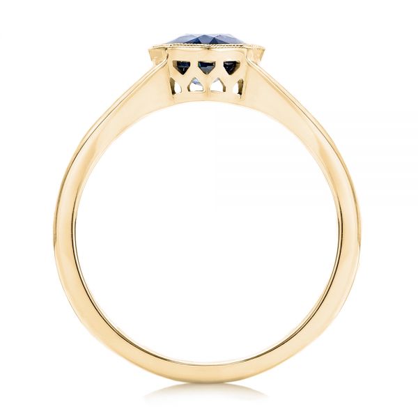 14k Yellow Gold Custom Solitaire Blue Sapphire Engagement Ring #103126 ...