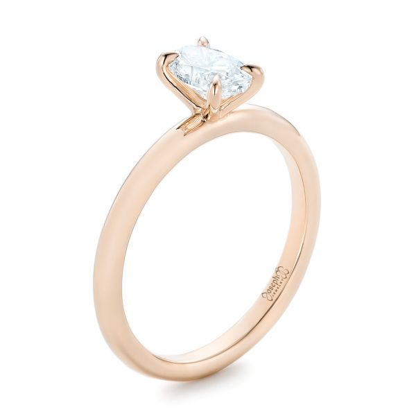 18k Rose Gold Custom Solitaire Diamond Engagement Ring #102235