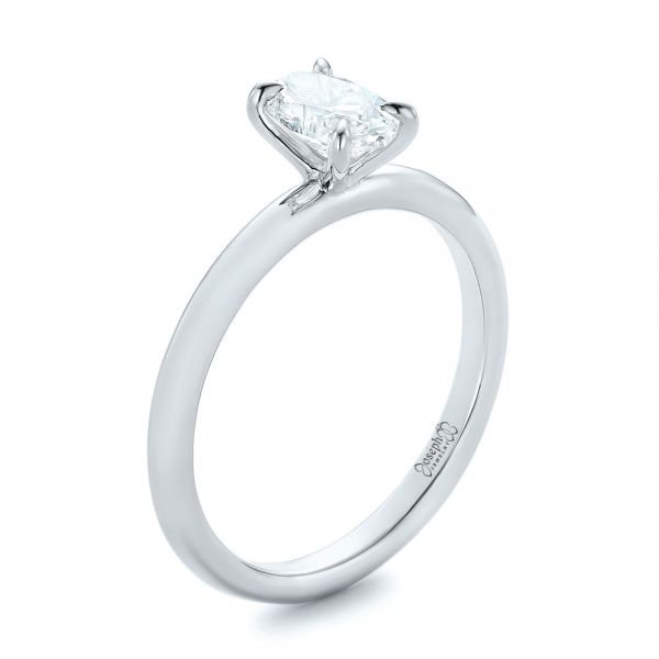  Platinum Platinum Custom Solitaire Diamond Engagement Ring - Three-Quarter View -  102235