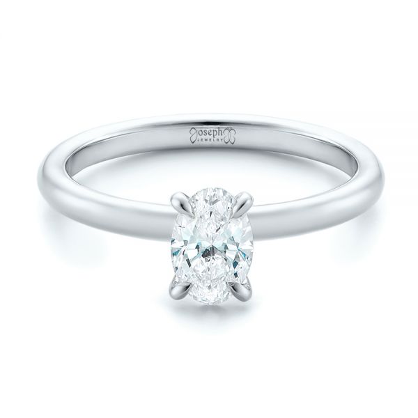  Platinum Platinum Custom Solitaire Diamond Engagement Ring - Flat View -  102235