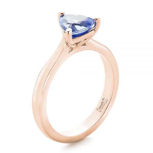 18k Rose Gold Custom Solitaire Purple Sapphire Engagement Ring #102401 ...