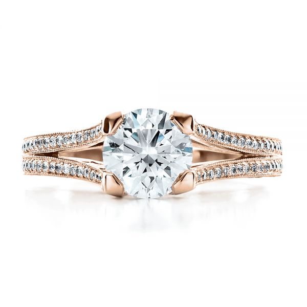 14k Rose Gold Custom Split Shank Engagement Ring #1440 - Seattle ...