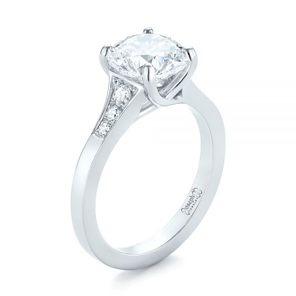 Custom Tapering Diamond Engagement Ring #103339 - Seattle Bellevue ...