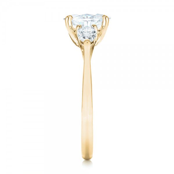 18k Yellow Gold Custom Three Stone Diamond Engagement Ring #103035 ...