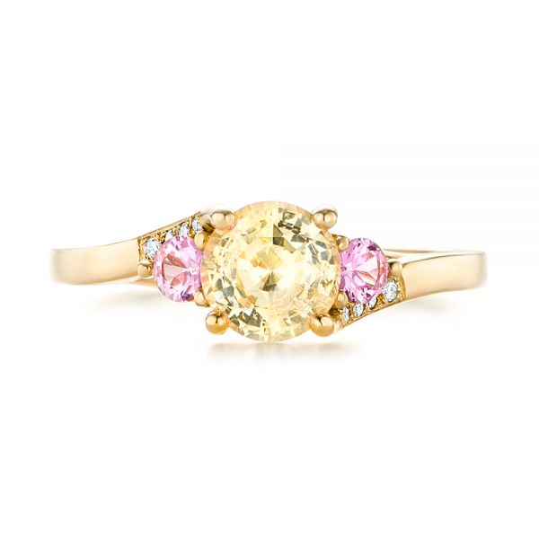 Toi et Moi Diamond and Peachy-Pink Sapphire Bypass Ring in Rose Gold 14K Rose Gold | Gorgeous Designs Ready to Ship - Taylor Custom Rings