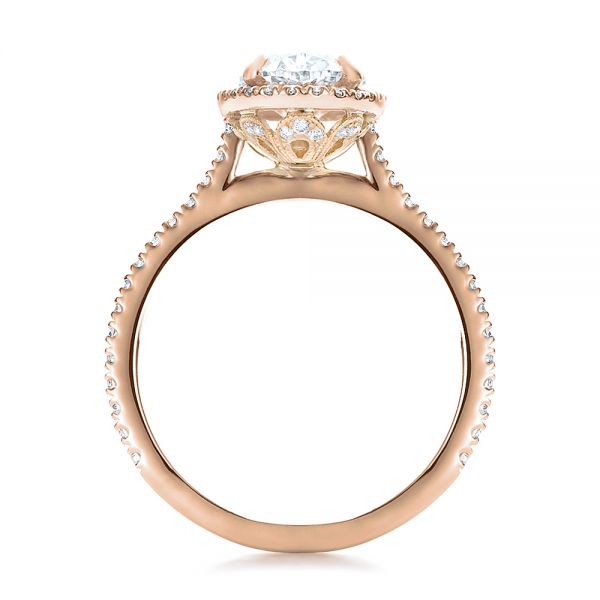 14k Rose Gold And 14K Gold Custom Two-tone Diamond Halo Engagement Ring ...