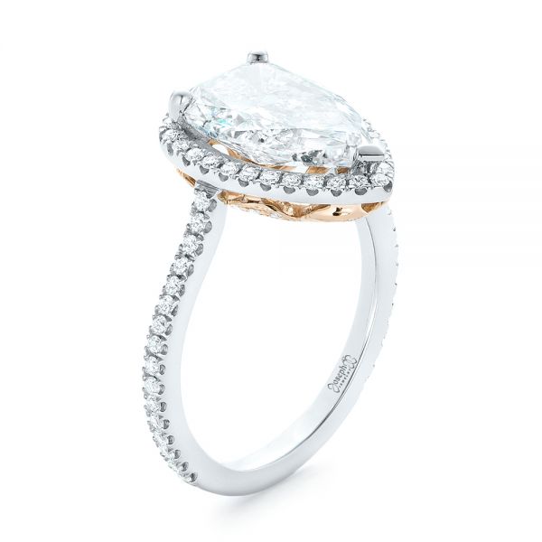 Custom Two Tone Diamond Halo Engagement Ring 102901 Seattle Bellevue Joseph Jewelry