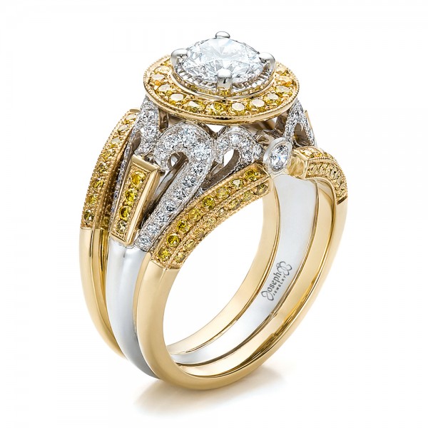 ... Rings â€º Custom Two-Tone Gold and Yellow and White Diamond Engagement