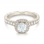 Custom Unplated Diamond Halo Engagement Ring #103408 - Seattle Bellevue ...