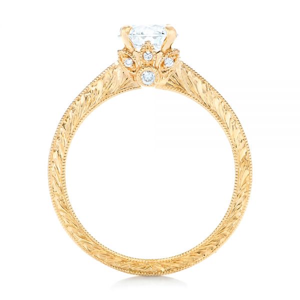 14k Yellow Gold 14k Yellow Gold Custom Diamond Engagement Ring - Front View -  102471