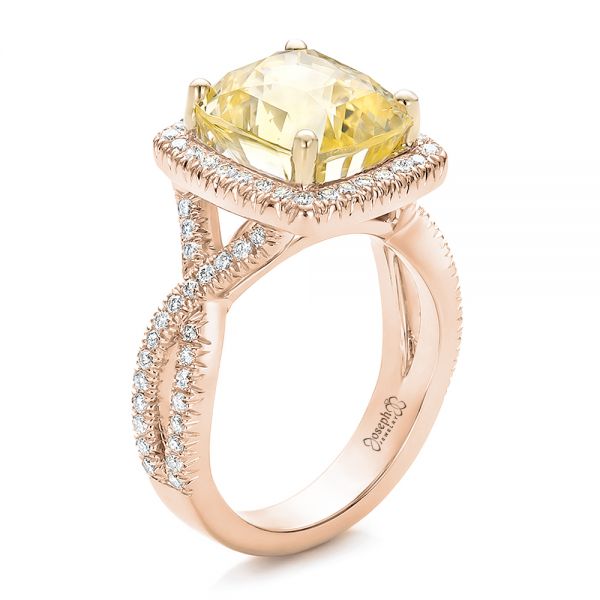 yellow diamond ring rose gold