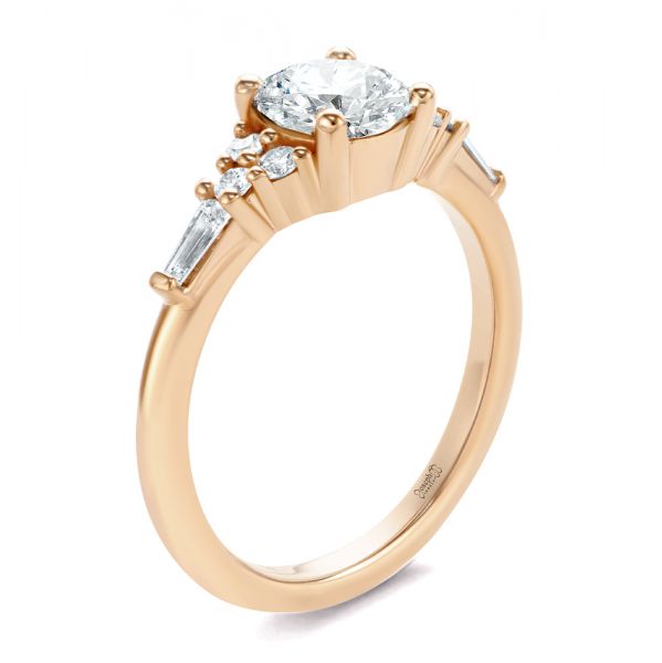 Dainty Cluster Diamond Engagement Ring - Image