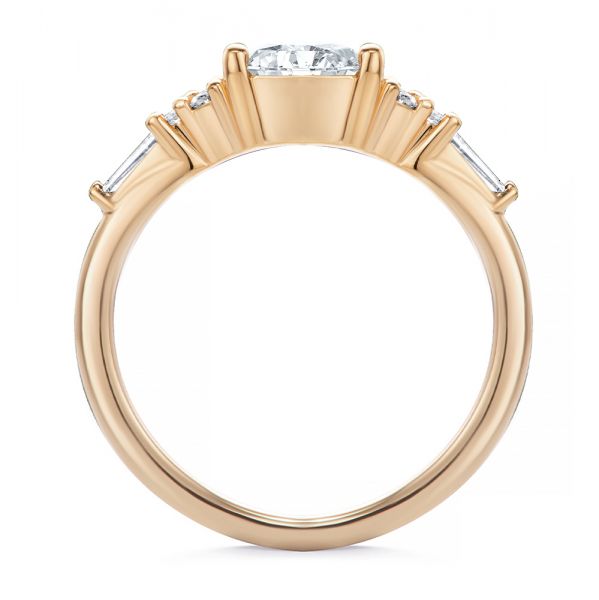 18k Rose Gold 18k Rose Gold Dainty Cluster Diamond Engagement Ring - Front View -  107679 - Thumbnail