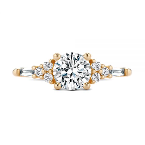 18k Rose Gold 18k Rose Gold Dainty Cluster Diamond Engagement Ring - Top View -  107679 - Thumbnail