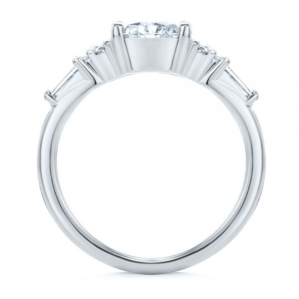  Platinum Platinum Dainty Cluster Diamond Engagement Ring - Front View -  107679 - Thumbnail