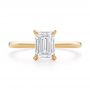 14k Rose Gold 14k Rose Gold Dainty Emerald Cut Diamond Engagement Ring - Top View -  107637 - Thumbnail