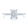  Platinum Platinum Dainty Emerald Cut Diamond Engagement Ring - Top View -  107637 - Thumbnail