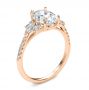 14k Rose Gold 14k Rose Gold Diamond Cluster Engagement Ring - Three-Quarter View -  107719 - Thumbnail