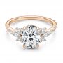 14k Rose Gold 14k Rose Gold Diamond Cluster Engagement Ring - Flat View -  107719 - Thumbnail