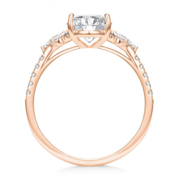 14k Rose Gold 14k Rose Gold Diamond Cluster Engagement Ring - Front View -  107719