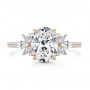 14k Rose Gold 14k Rose Gold Diamond Cluster Engagement Ring - Top View -  107719 - Thumbnail