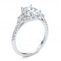 14k White Gold Diamond Cluster Engagement Ring - Three-Quarter View -  107719 - Thumbnail