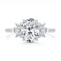 14k White Gold Diamond Cluster Engagement Ring - Top View -  107719 - Thumbnail