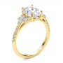 14k Yellow Gold 14k Yellow Gold Diamond Cluster Engagement Ring - Three-Quarter View -  107719 - Thumbnail