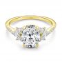 14k Yellow Gold 14k Yellow Gold Diamond Cluster Engagement Ring - Flat View -  107719 - Thumbnail