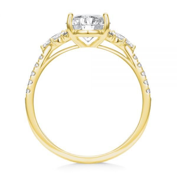 14k Yellow Gold 14k Yellow Gold Diamond Cluster Engagement Ring - Front View -  107719