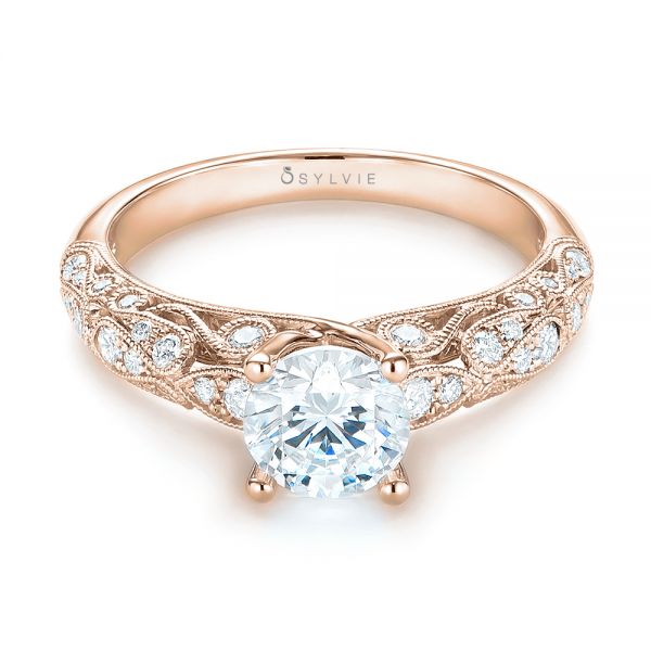18k Rose Gold Diamond Engagement Ring #103063 - Seattle Bellevue ...