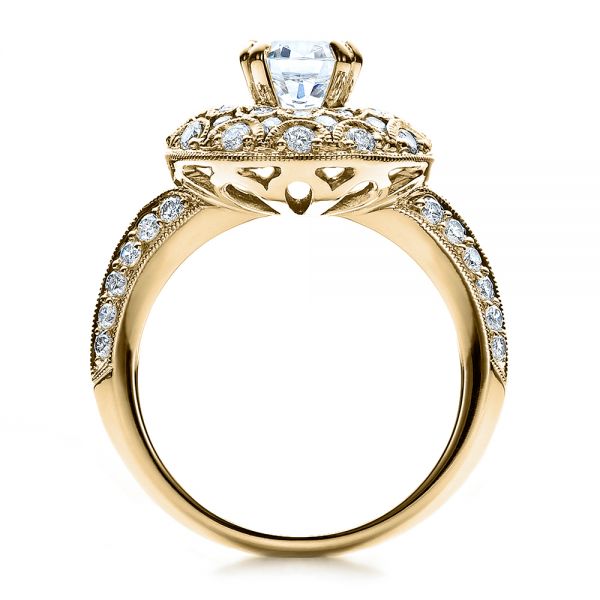 18k Yellow Gold Diamond Halo Engagement Ring - Vanna K #100044 ...