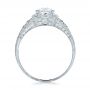 Diamond Halo And Blue Sapphire Engagement Ring - Front View -  100391 - Thumbnail