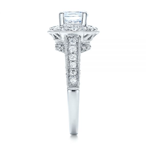 Diamond Halo And Filigree Engagement Ring - Vanna K #100684 - Seattle ...