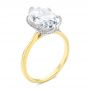 18k Yellow Gold And Platinum Diamond Petal Prongs Oval Engagement Ring - Three-Quarter View -  107823 - Thumbnail