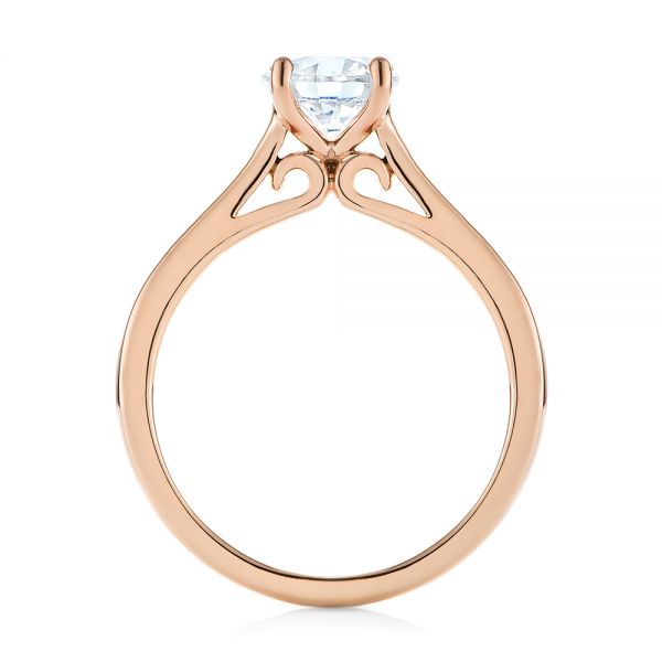 18k Rose Gold 18k Rose Gold Diamond Solitaire Engagement Ring - Front View -  104186