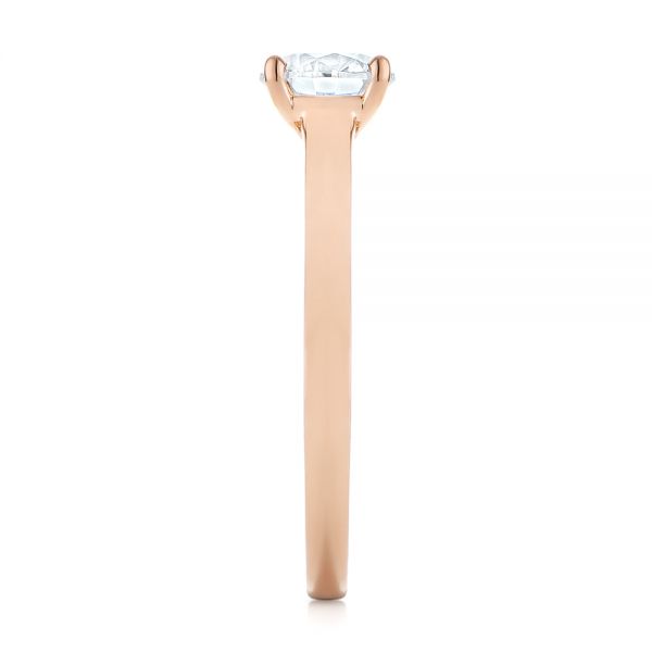 18k Rose Gold 18k Rose Gold Diamond Solitaire Engagement Ring - Side View -  104186