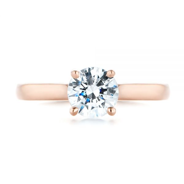 18k Rose Gold 18k Rose Gold Diamond Solitaire Engagement Ring - Top View -  104186