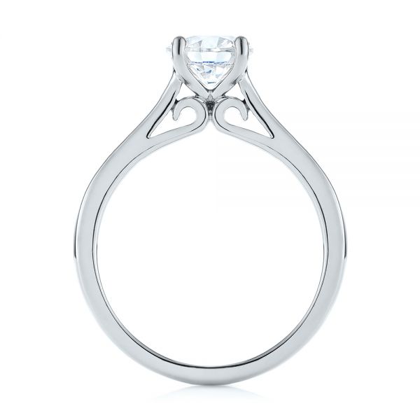 18k White Gold 18k White Gold Diamond Solitaire Engagement Ring - Front View -  104186