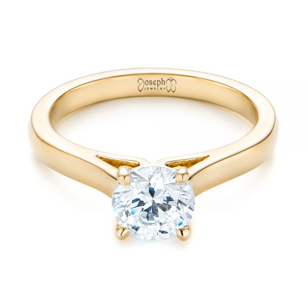 18k Yellow Gold 18k Yellow Gold Diamond Solitaire Engagement Ring - Flat View -  104186