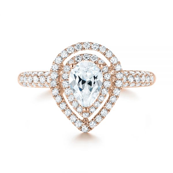 18k Rose Gold Double Halo Diamond Engagement Ring #103091 - Seattle ...
