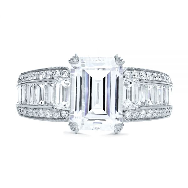 Art Nouveau 4.00ctw GIA H-VS2 Emerald Cut Diamond Platinum Ring – Treasurly  by Dima Inc