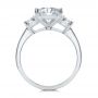  14K Gold Emerald Cut and Trapezoids Diamond Engagement Ring - Front View -  107815 - Thumbnail