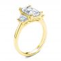 14k Yellow Gold 14k Yellow Gold Emerald Cut and Trapezoids Diamond Engagement Ring - Three-Quarter View -  107815 - Thumbnail