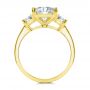 14k Yellow Gold 14k Yellow Gold Emerald Cut and Trapezoids Diamond Engagement Ring - Front View -  107815 - Thumbnail