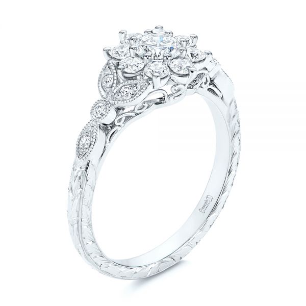 2.5ct Cushion in Platinum Custom Engagement Ring Style #4252