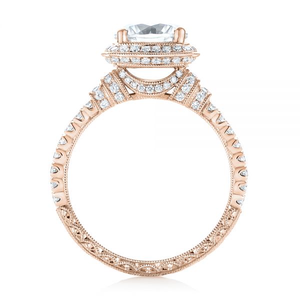 18k Rose Gold Halo Diamond Engagement Ring #103716 - Seattle Bellevue ...