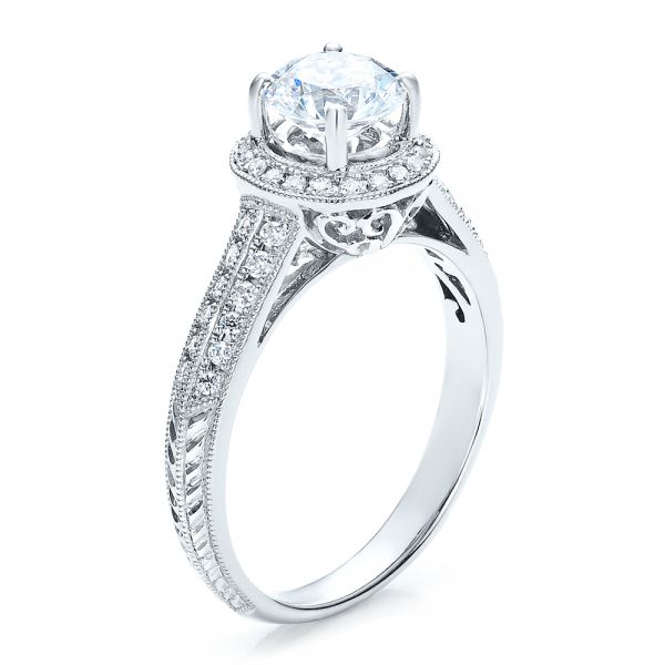 Halo Hand Engraved Pave Engagement Ring - Vanna K #100076 - Seattle ...