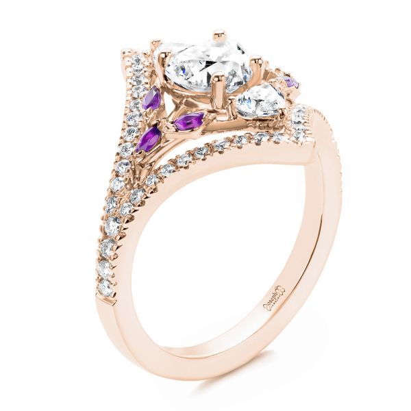 Buy Botanical Engagement Ring, Pink Tourmaline Ring, Nature Inspired Ring,  Oval Engagement Ring, 14K Rose Gold Leaves Ring, Gold Leaf Ring Online in  India - Etsy